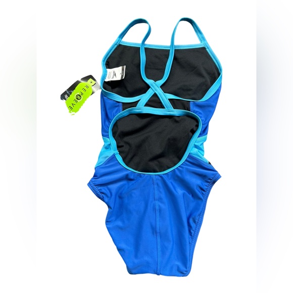 SPEEDO PRO LT womens splice fly back Team Royal Blue one piece swimsuit NWT - Picture 6 of 7